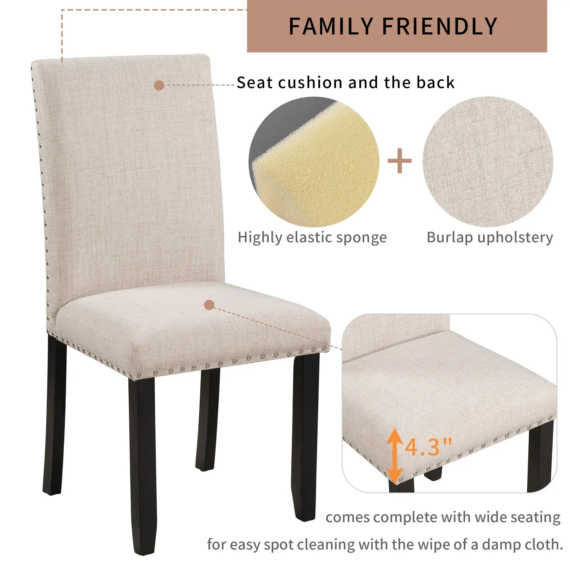 Faux Marble 5-Piece Dining Set Table with 4 Thicken Cushion Dining Crimson Medea