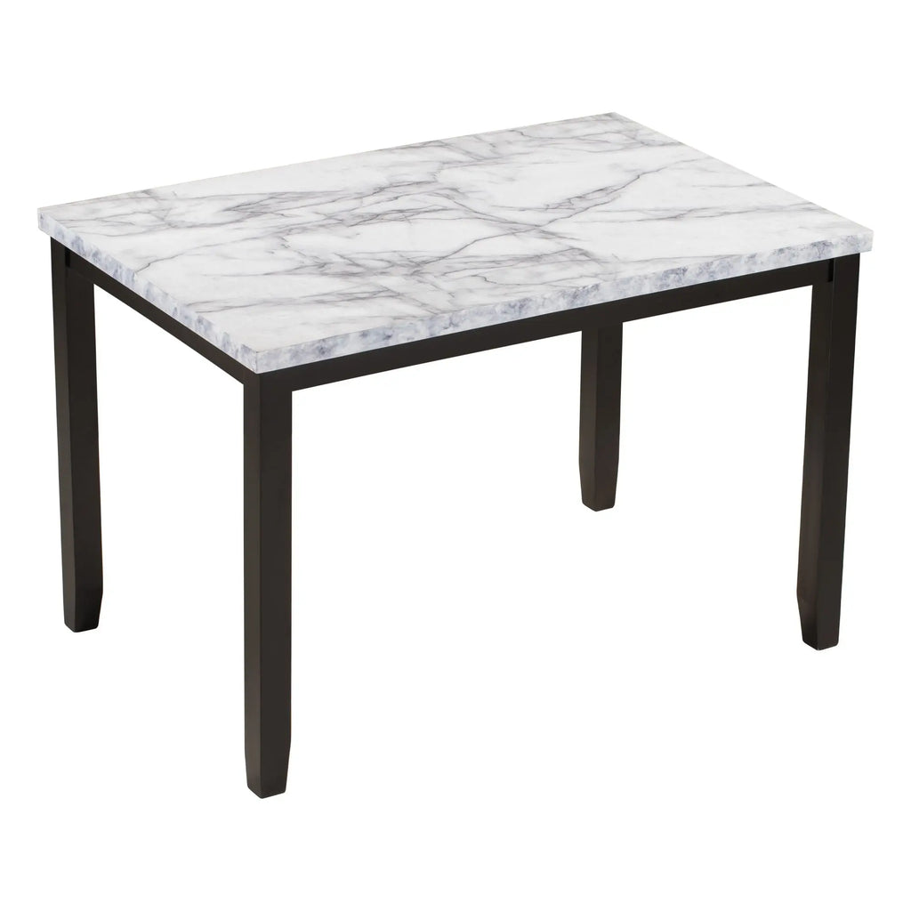Faux Marble 5-Piece Dining Set Table with 4 Thicken Cushion Dining Crimson Medea