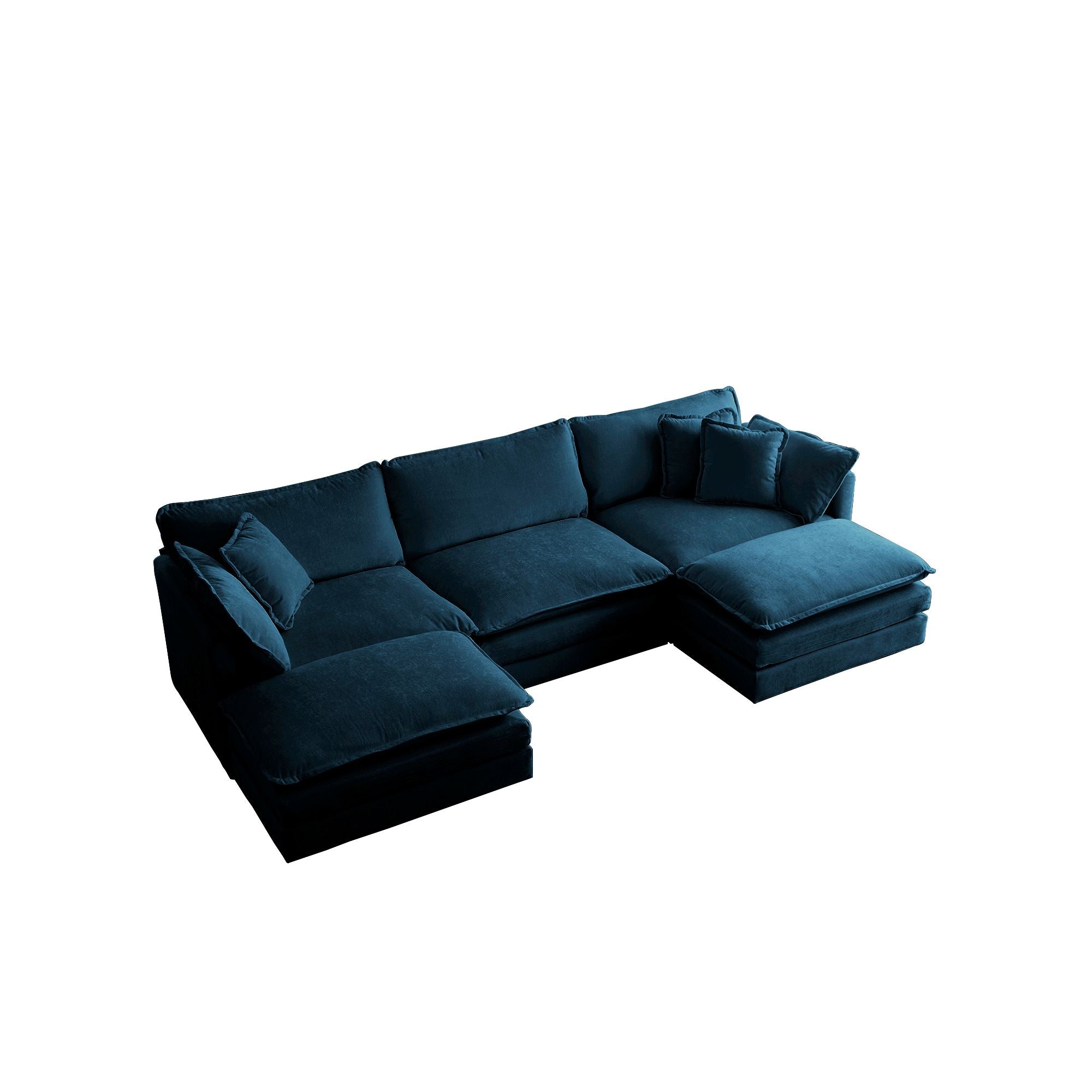 U-Shaped Sectional Sofa w/Reversible Footrest, 5-Seater Convertible