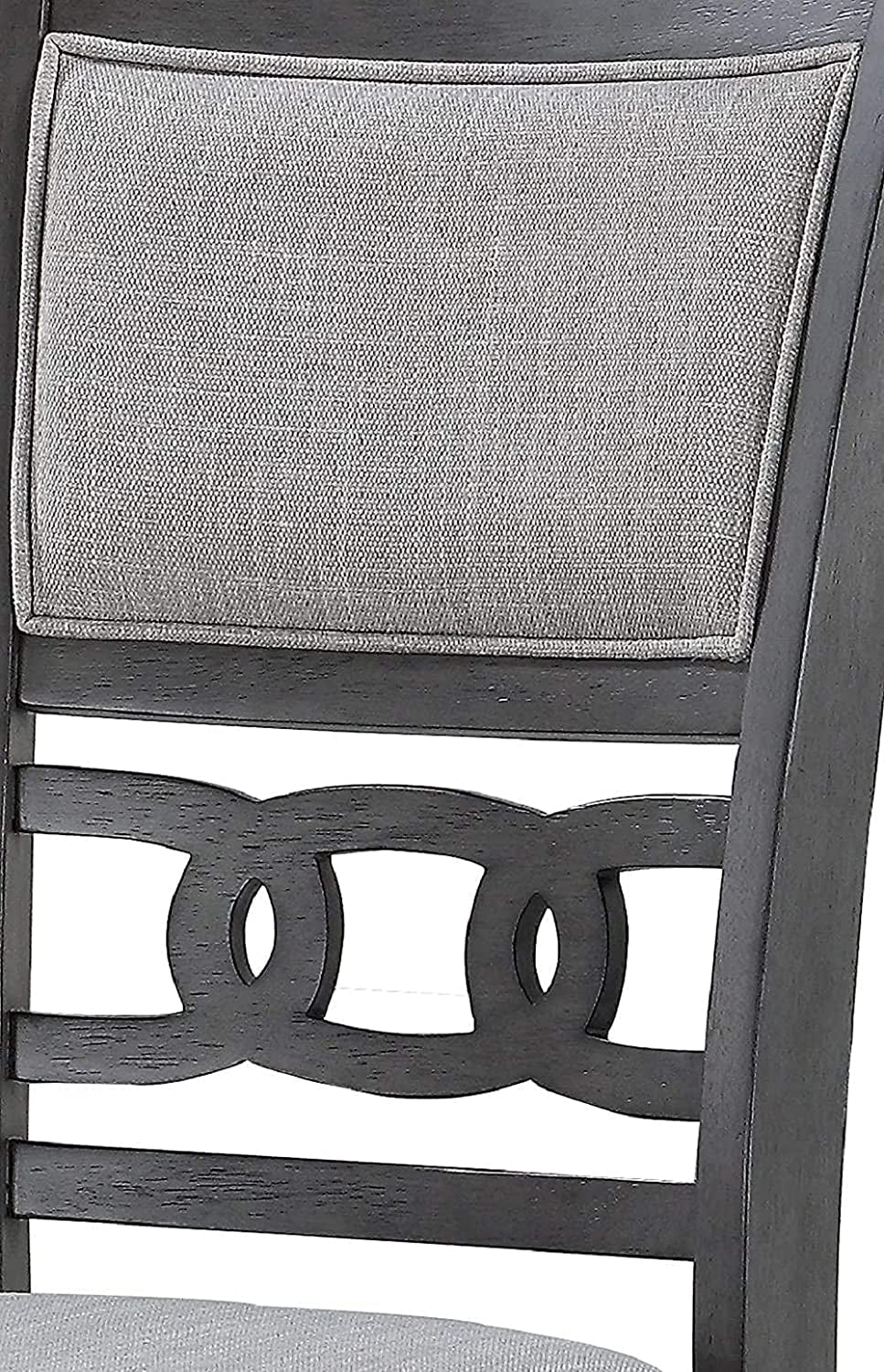 Gray 5-Piece round Dining Set with 1 Table and 4 Chairs Peach Maple
