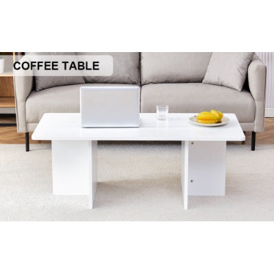 A Modern And Practical White Coffee Table. The Coffee Table Is Made Of Medium Density Fiberboard Material, Suitable For Living Room, Bedroom, And Study. CT-2O CJDropshipping