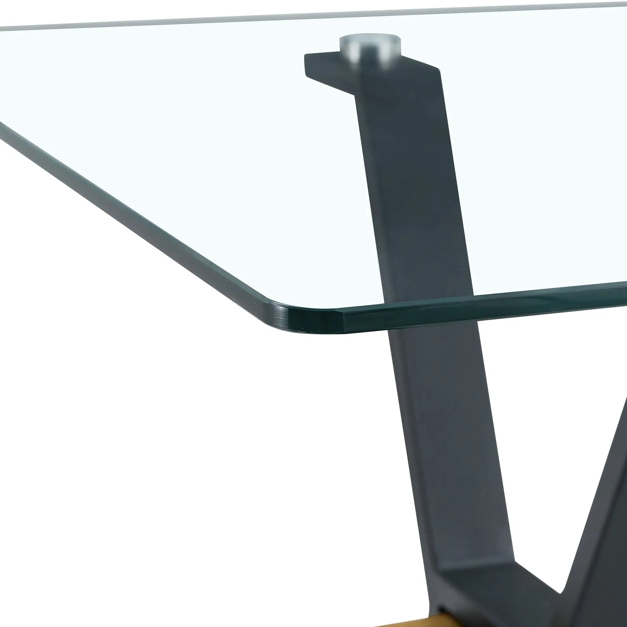 Table and chair set.79'x31.5' Inch Tempered Glass Tabletop With Sangria Beech