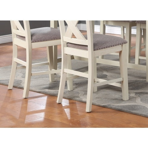 Modern Contemporary Dining Room Furniture Chairs Set Of 2 Counter Height Chairs Light Wooden High Chair X Back Design Cushion Seat CJDropshipping