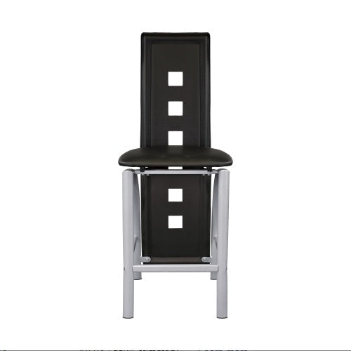Set Of 2pc Modern Style Counter Height Chairs Metal Base And Leather Upholstered Back CJDropshipping
