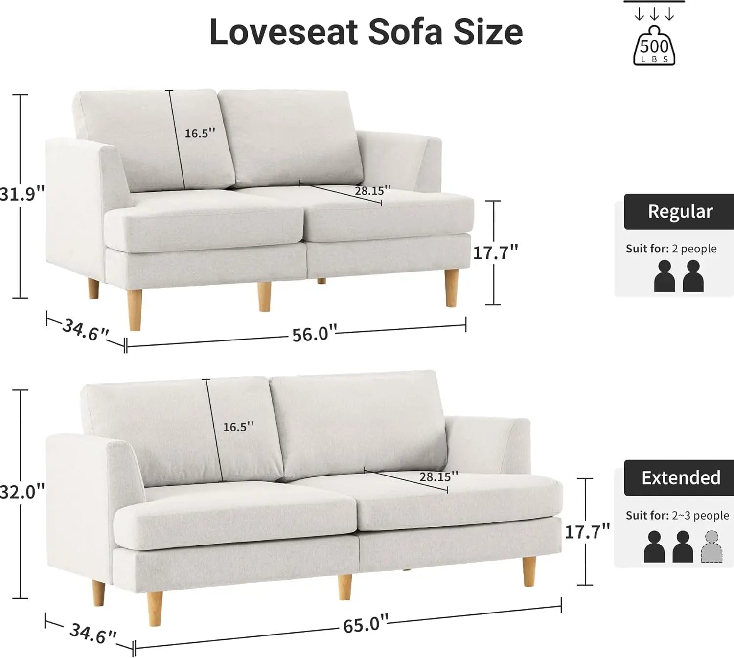 Modern Dark Grey Loveseat for Small Spaces Peach Maple