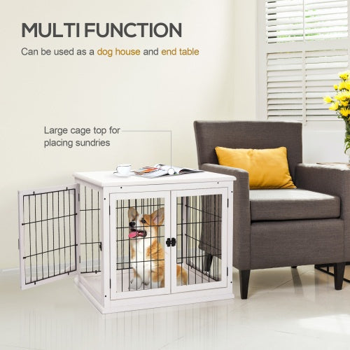 Small Kennel End Table With Two Open Sides And Lockable Door CJDropshipping
