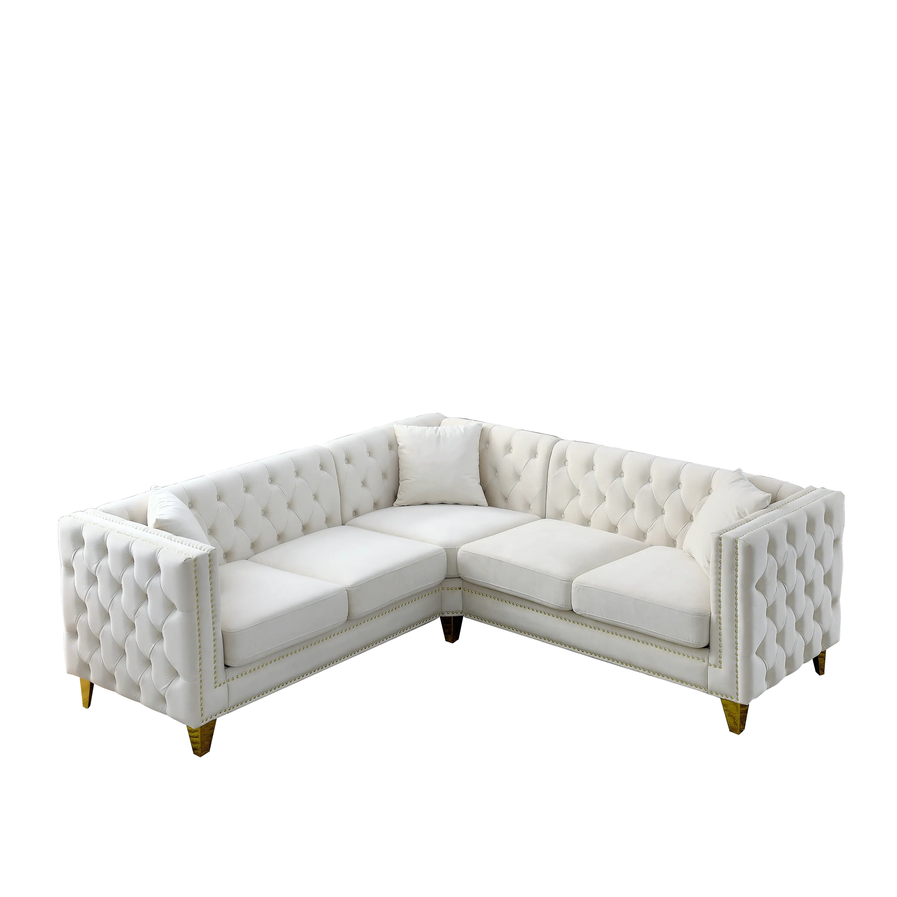 82.2-Inch Velvet Corner Sofa Covers, L-Shaped Sectional Couch, Sangria Beech