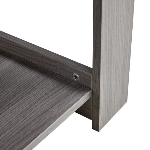 A Modern And Practical Gray Textured Coffee Table,tea Table.Double Layered Coffee Table Made Of MDF Material,. Suitable For Living Room,bedroom And Study Room. 43.3x21.6x16.5 CT16 CJDropshipping