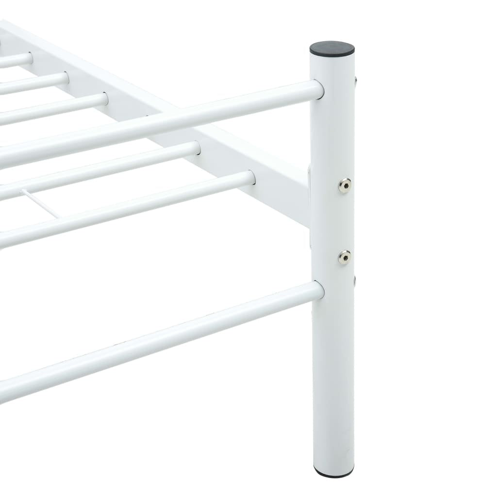 Bed White Metal 90x200 cm