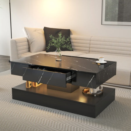 6.93IN High LED Coffee Table,Modern Coffee Table For Living Room,Living Room Tables,Large Living Room Furniture,LED Lights CJDropshipping