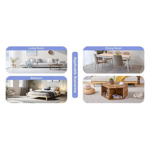 Hexagonal MDF Coffee Table, Characteristic Pattern Stickers, Multi-hole Design To Give More Storage Space, Simple And Convenient Design Makes It Suitable For All Kinds Of Style Scenes