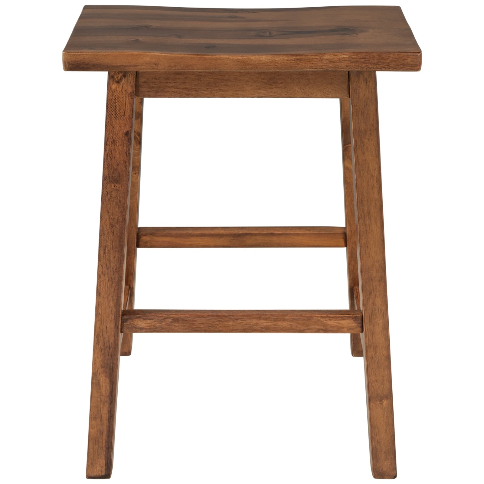 TOPMAX Farmhouse 2-Piece Counter Height Wood Dining Stools, Walnut