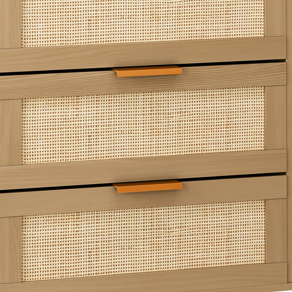 6 Drawers Rattan Dresser Rattan Drawer, Bedroom,Living Room