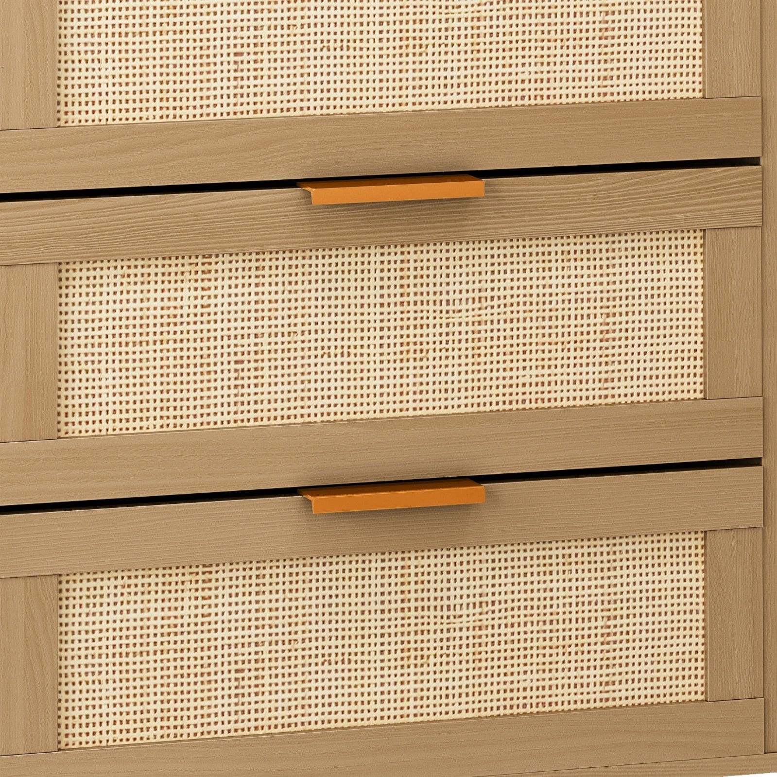 6 Drawers Rattan Dresser Rattan Drawer, Bedroom,Living Room