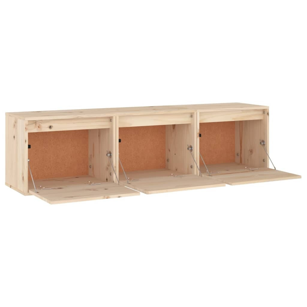 TV Cabinets 3 pcs Solid Pinewood