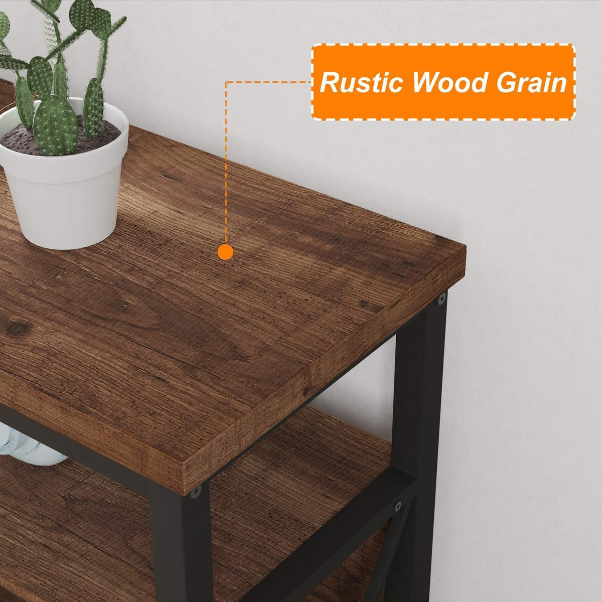 Tall TV Stand for Tvs up to 65 Inch, Industrial Wood Entertainment Peach Maple