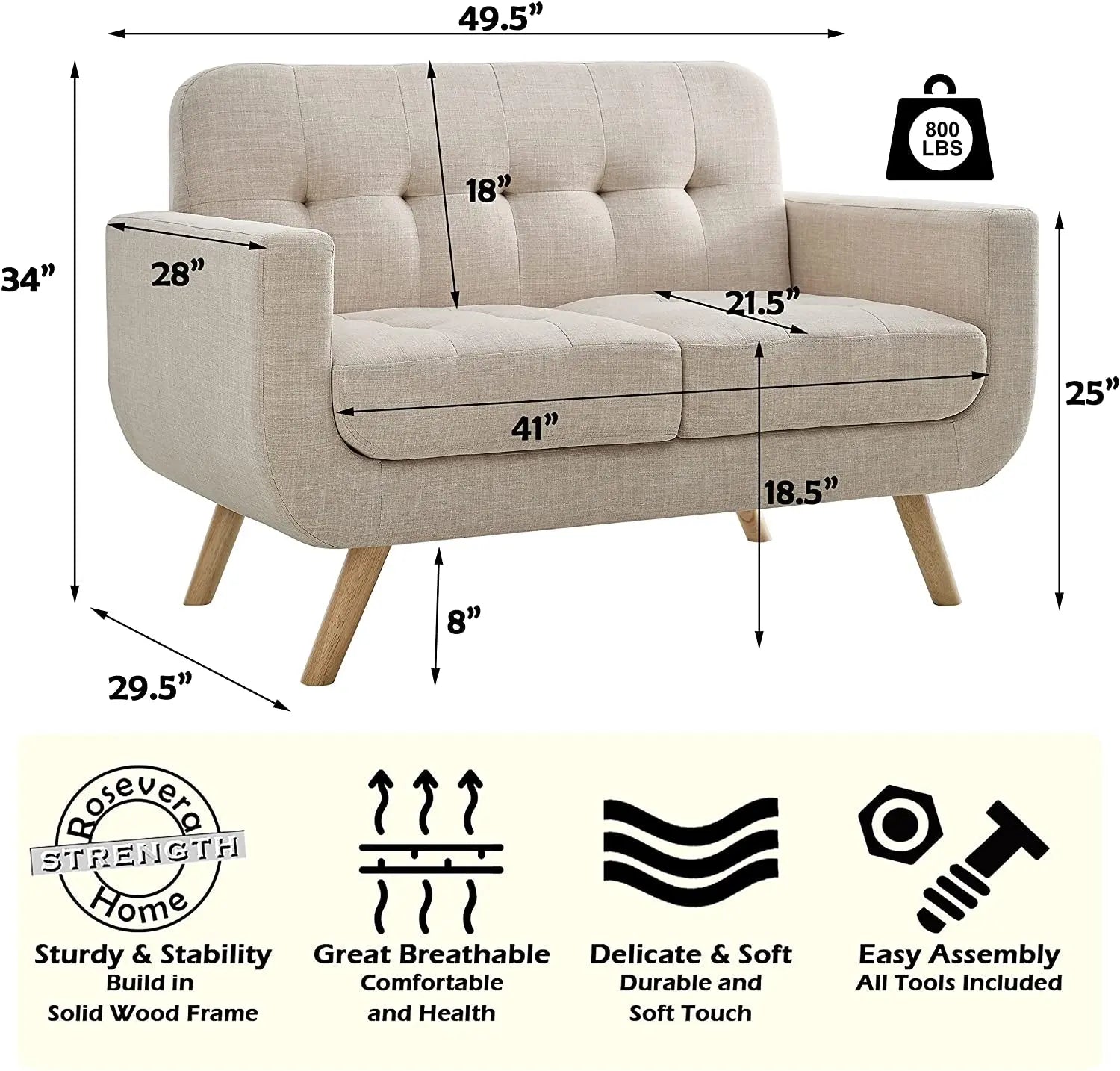 Elena Beige Accent Armchair for Living Room Peach Maple