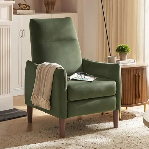 Arthur Recliner Chair with 3 Positions, Accent Chair, Mid Century Peach Maple