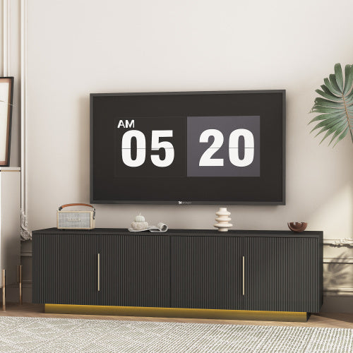 TV Stand With 16 Color LEDs,Modern TV Stand, TV Cabinet Entertainment Center For 55 60 65 Inch TV