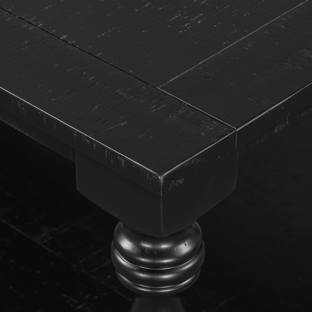 Vintage Coffee Table Featuring Artistic Vase Column Legs and Luxurious