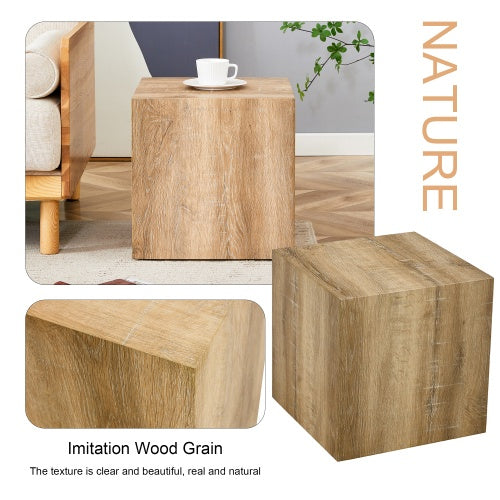 Elevate Your Living Space With This Square Modern MDF Coffee Table That Showcases Smooth, Light Wood Color Texture Patterns. It Is Characterized By Stylish Design.15.7x15.7x15.7 CJDropshipping