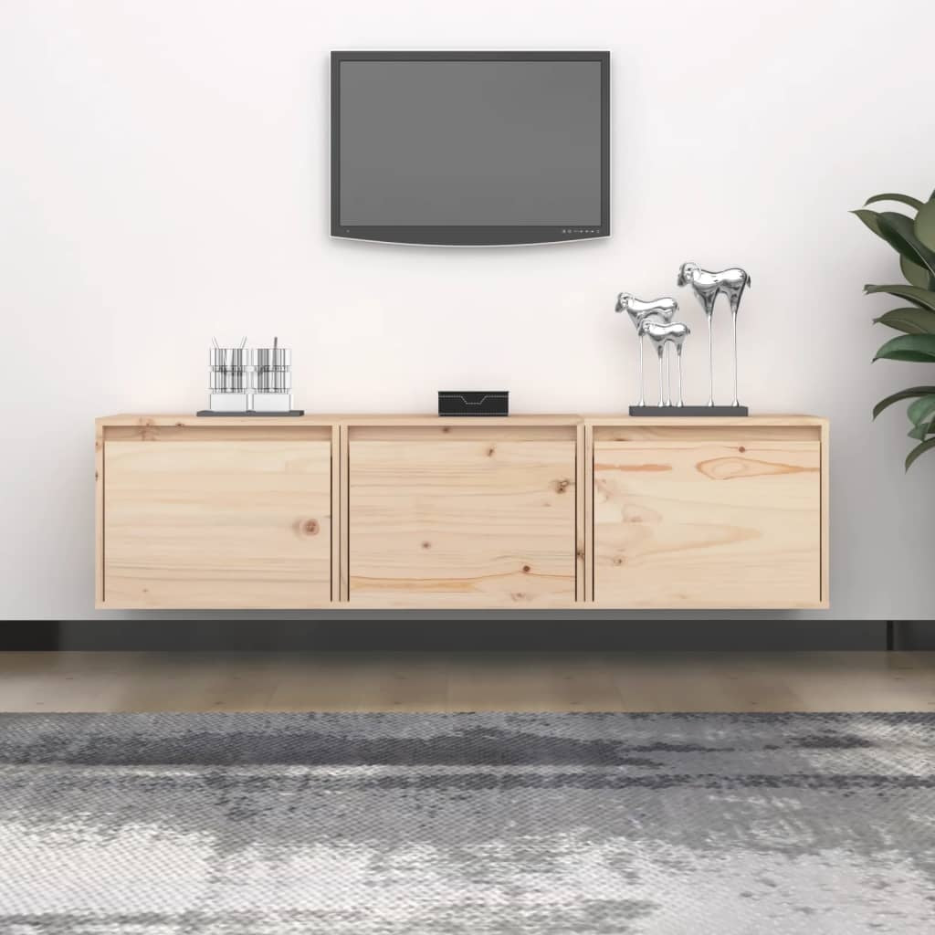TV Cabinets 3 pcs Solid Pinewood