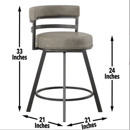 Gene - Swivel Counter Stool - Dark Gray