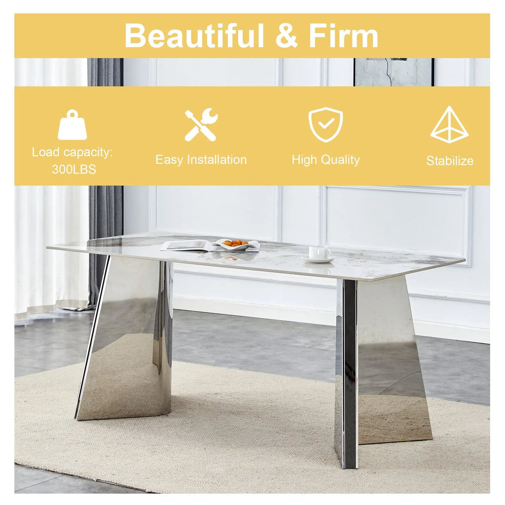 Table and chair set.63'x31.5x30' Luxurious Pandora patterned Sintered Sangria Beech
