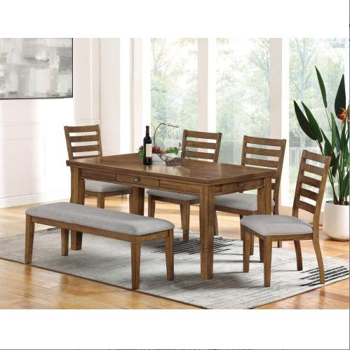 Transitional Set Of 2pc Side Chairs Walnut Light Gray Ladder Back Chairs Solid Wood Polyester Fabric Upholstered Padded Seat Dining Room Furniture CJDropshipping