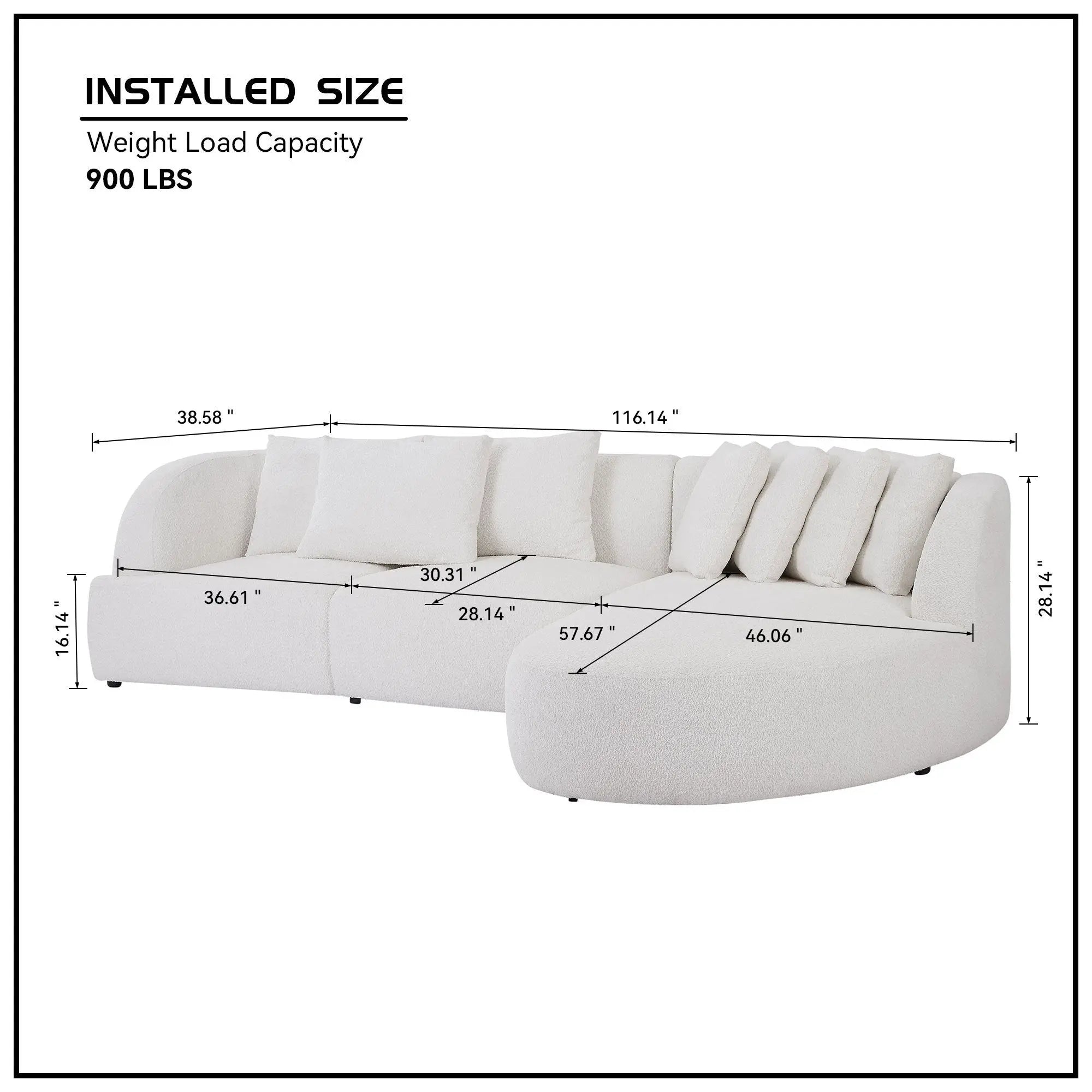 Boucle sofa,Modular Sectional Couch for Living Room Apartment Olive Phaedra