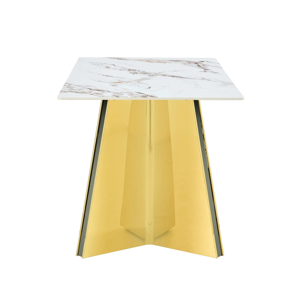 Table and chair set.63'x31.5x30' Luxurious Cold Jade Patterned Sangria Beech