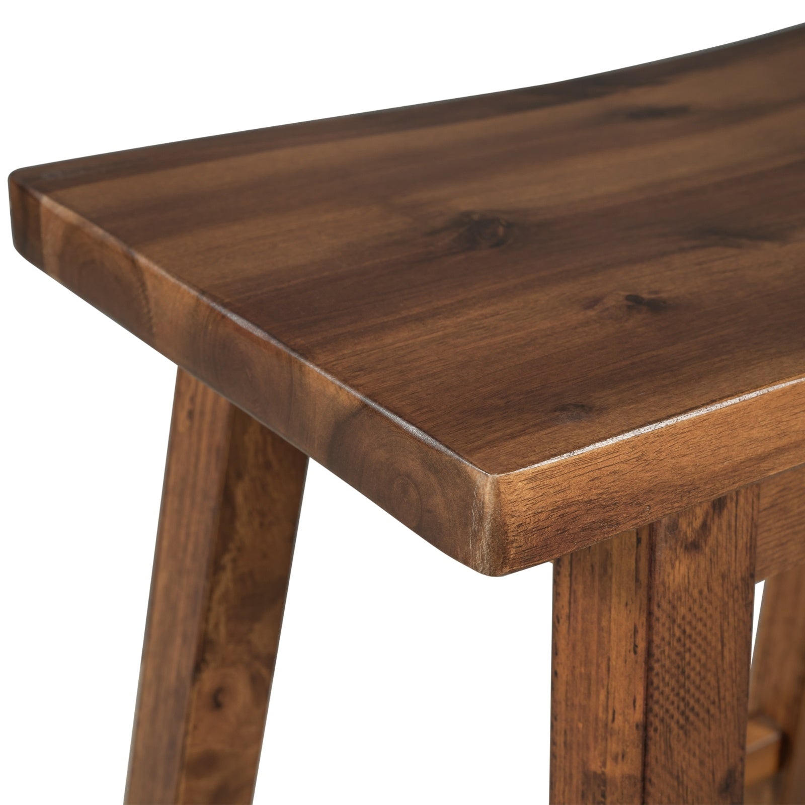 TOPMAX Farmhouse 2-Piece Counter Height Wood Dining Stools, Walnut