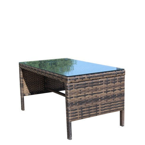 Outdoor Patio Furniture 1 Coffee Table With Clear Tempered Glass CJDropshipping