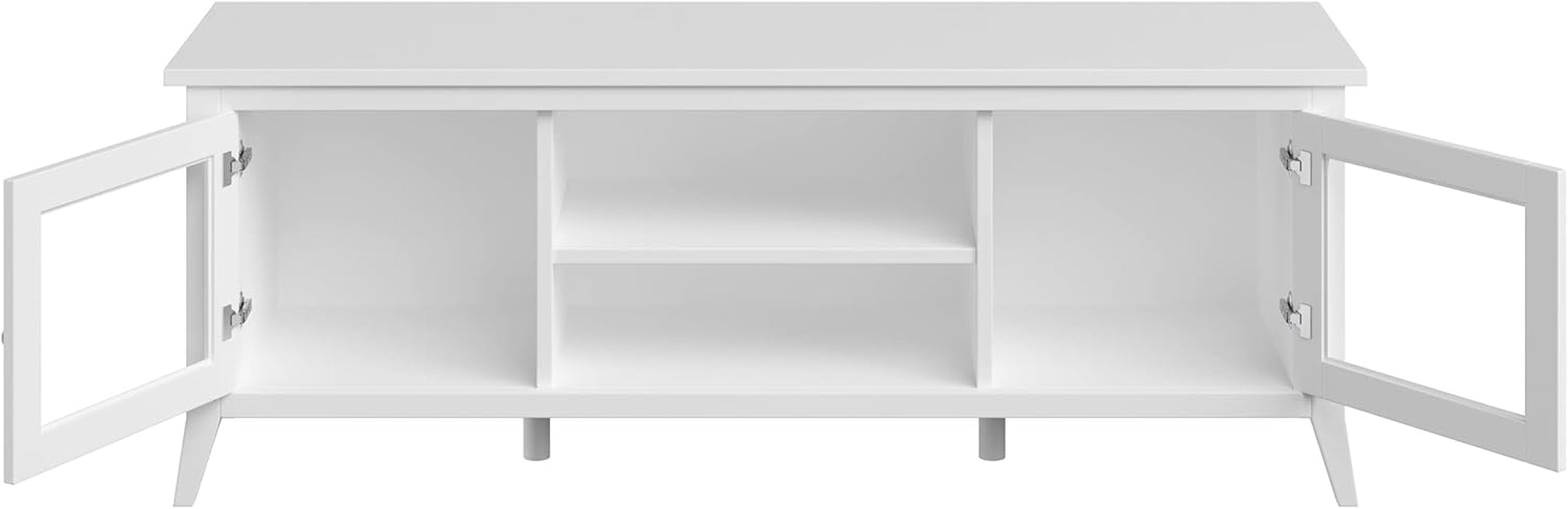 TV Stand - 55-Inch Storage Cabinet with 2 Cubbies and 2 Shelves - Peach Maple