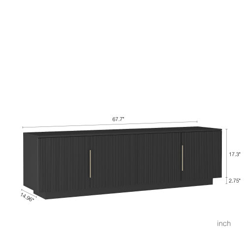 TV Stand With 16 Color LEDs,Modern TV Stand, TV Cabinet Entertainment Center For 55 60 65 Inch TV