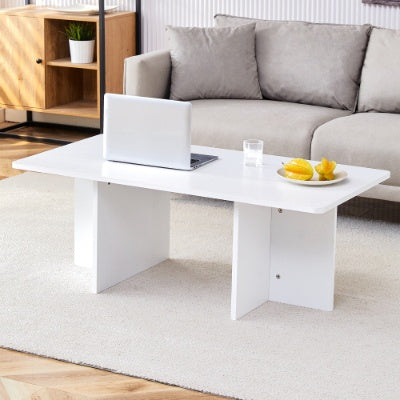 A Modern And Practical White Coffee Table. The Coffee Table Is Made Of Medium Density Fiberboard Material, Suitable For Living Room, Bedroom, And Study. CT-2O CJDropshipping