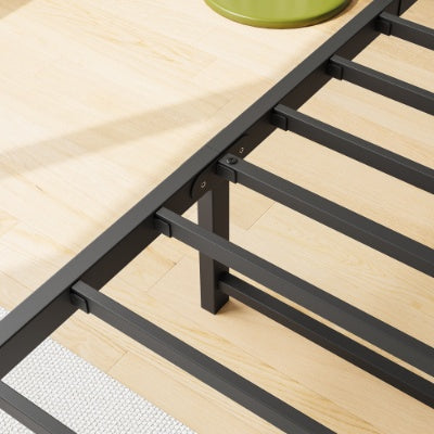 Twin Size Bed Frame, Storage Headboard With Charging Station, Solid And Stable, No Box Spring Needed, Easy Assembly