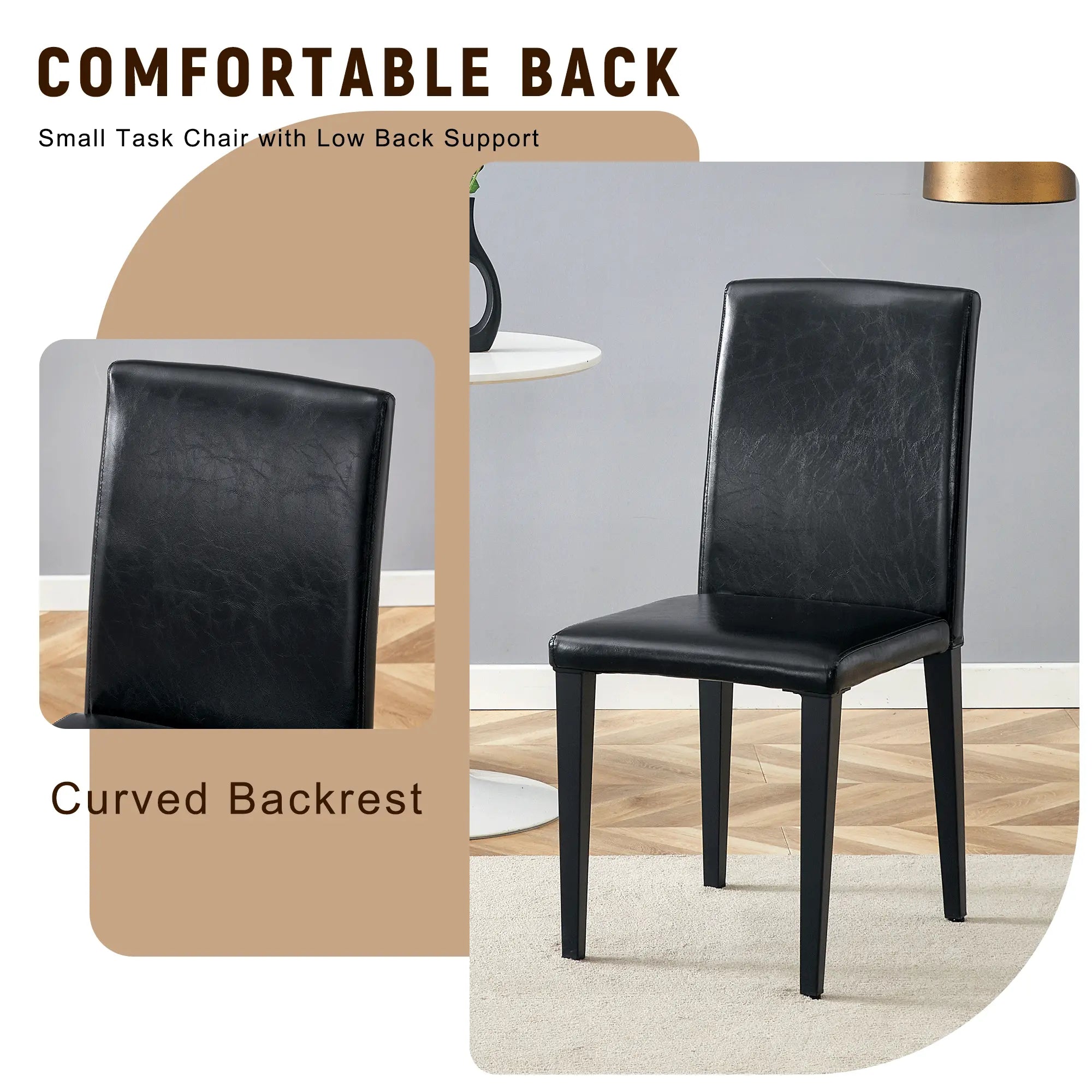 Table and chair set.71*35.4 inch Wooden And Black Spliced Dining Table Sangria Beech