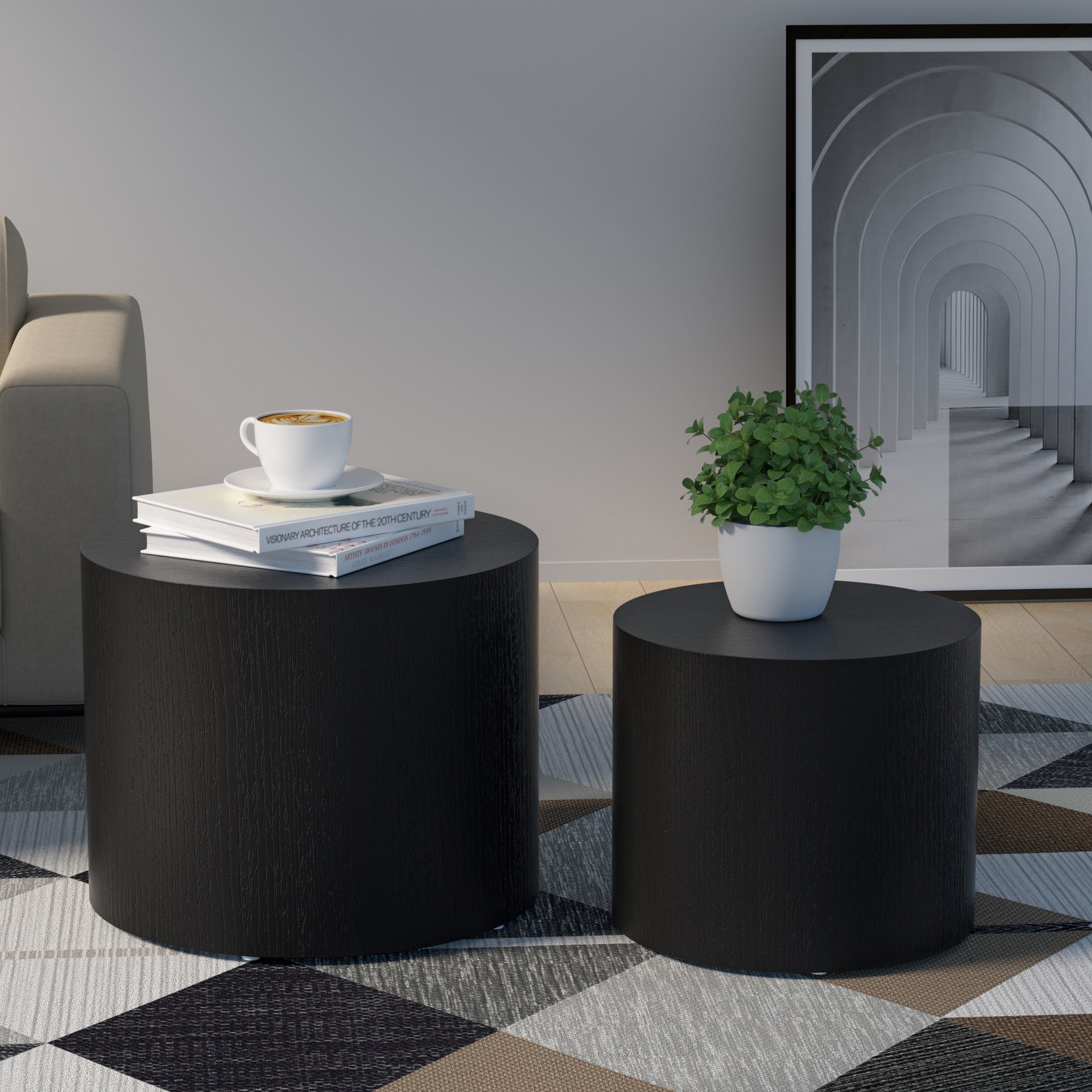 MDF with ash/oak/walnut veneer side table/coffee table/end