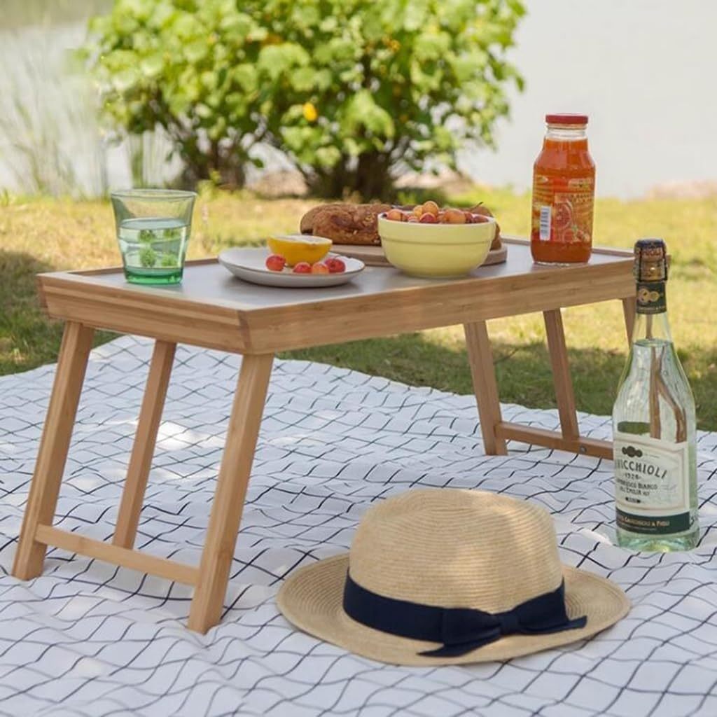Bamboo Folding Coffee Table Tatami Low Window Table Bedside Portable Tea Tray Table Bedroom Living Room Home Office Suitable CJDropshipping