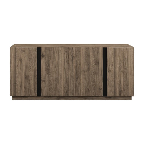 Mid-Century Modern 3-Drawer Low TV Stand For TVs Up To - Slate Grey