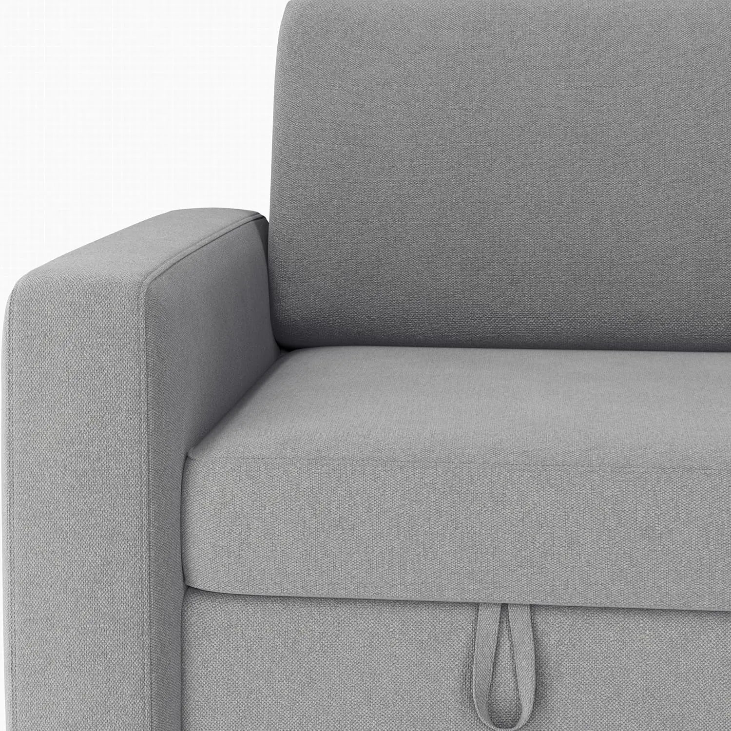 Light Gray L-Shaped Sleeper Sectional, USB, Storage Peach Maple