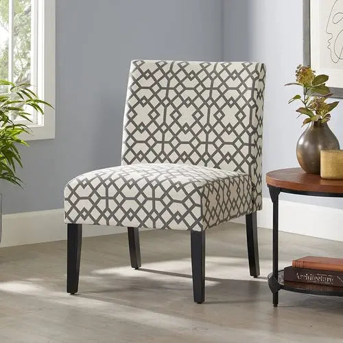 Grey Geometric Accent Chair by Christopher Knight Home Peach Maple